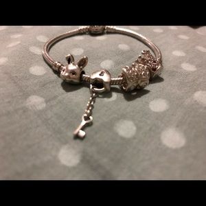 Pandora bracelet with 4 charms